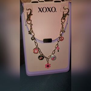 XOXO Gold and Pink Bag Charm NWT